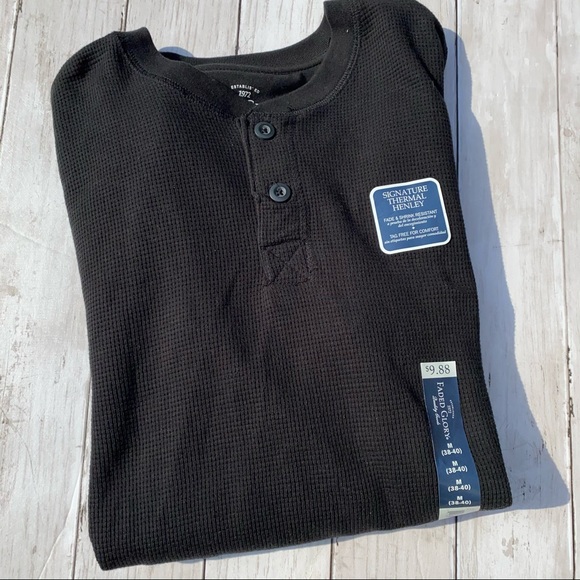 Faded Glory Other - Faded Glory black thermal Henley size large new